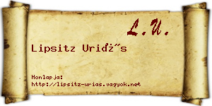 Lipsitz Uriás névjegykártya